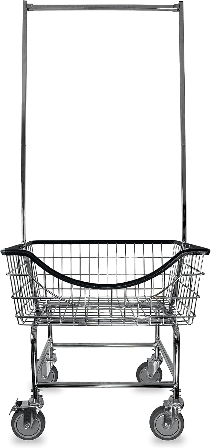 LVP Big Brother Commercial Laundry Cart with Dual Pole Rack 3.25 Bushels (Chr...