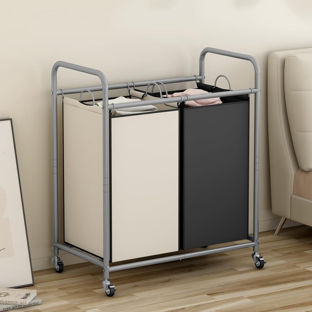 SUOERNUO Laundry Hamper with Lockable Wheels and 2 Removable Bags