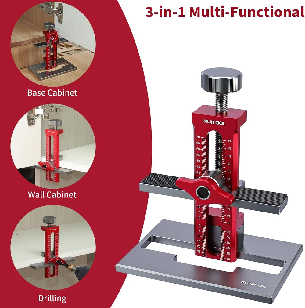 RUITOOL 3-in-1 Cabinet Door Mounting Jig for Face Frame/Frameless Cabinets