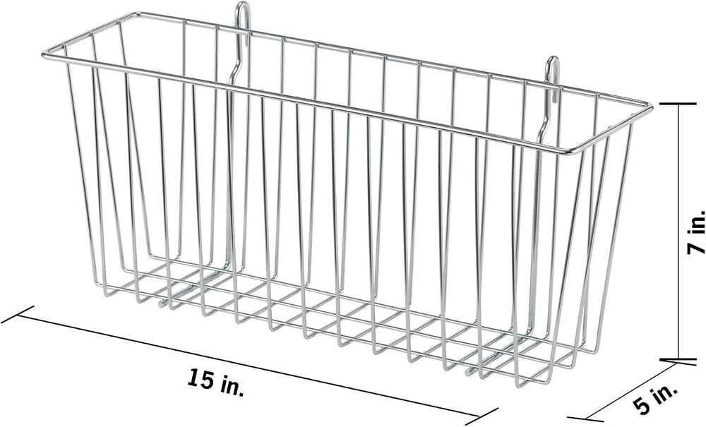 TRINITY EcoStorage 15-Inch Metal Hanging Basket, NSF, Chrome, 2-Pack