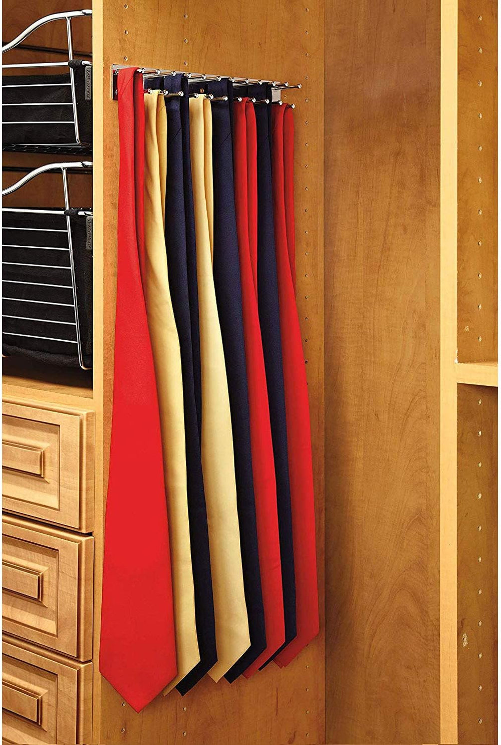 Rev-A-Shelf Sliding Tie & Belt Rack for Closets, Min Opening 2.5"W, ...