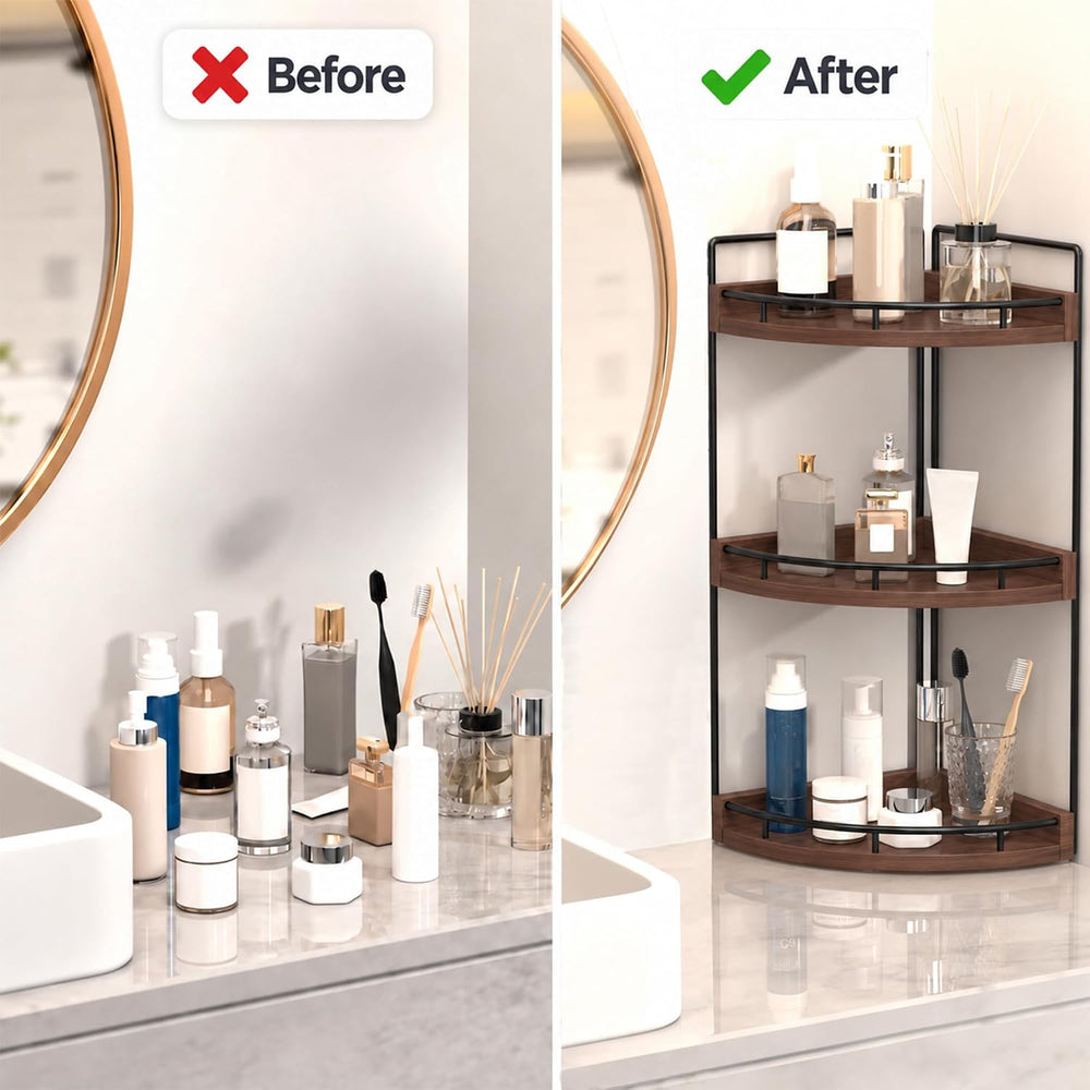 Dorhors Corner Bathroom Organizer Countertop,Vanity Counter Storage Shelf