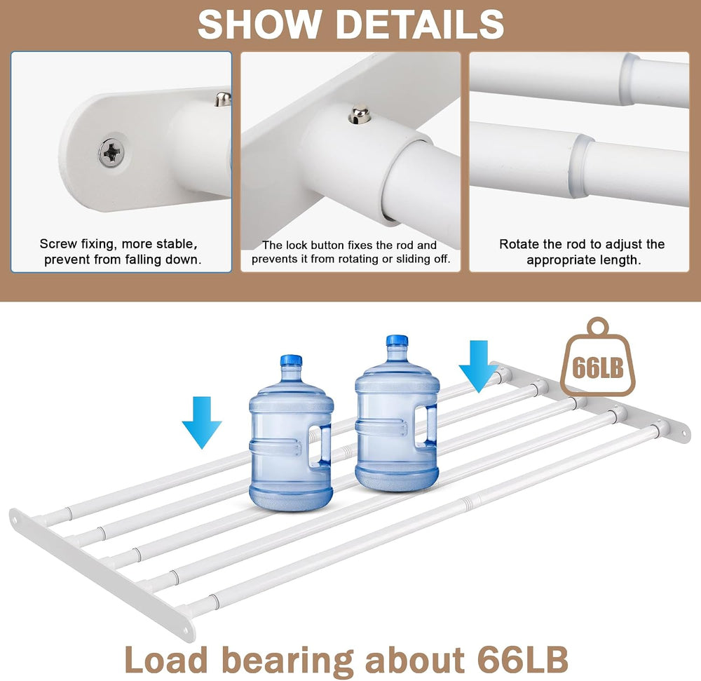 Closet Shelf & Rod Expandable, Wall Mounted Easy Install Closet Organizer