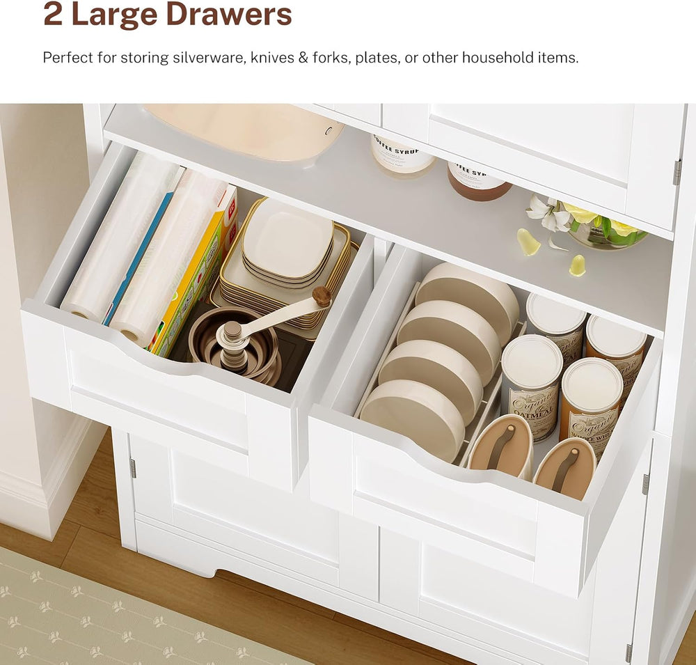 Kitchen Pantry Cabinet with 4 Door Shelves, Tall Storage Cabinet