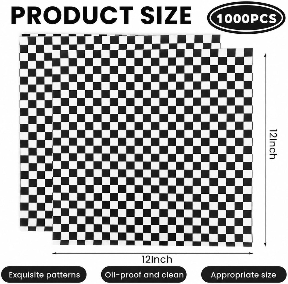 1000 Pcs 12x12 Inches Deli Paper Sheets, Grease Resistant Wax Paper Sheets fo...