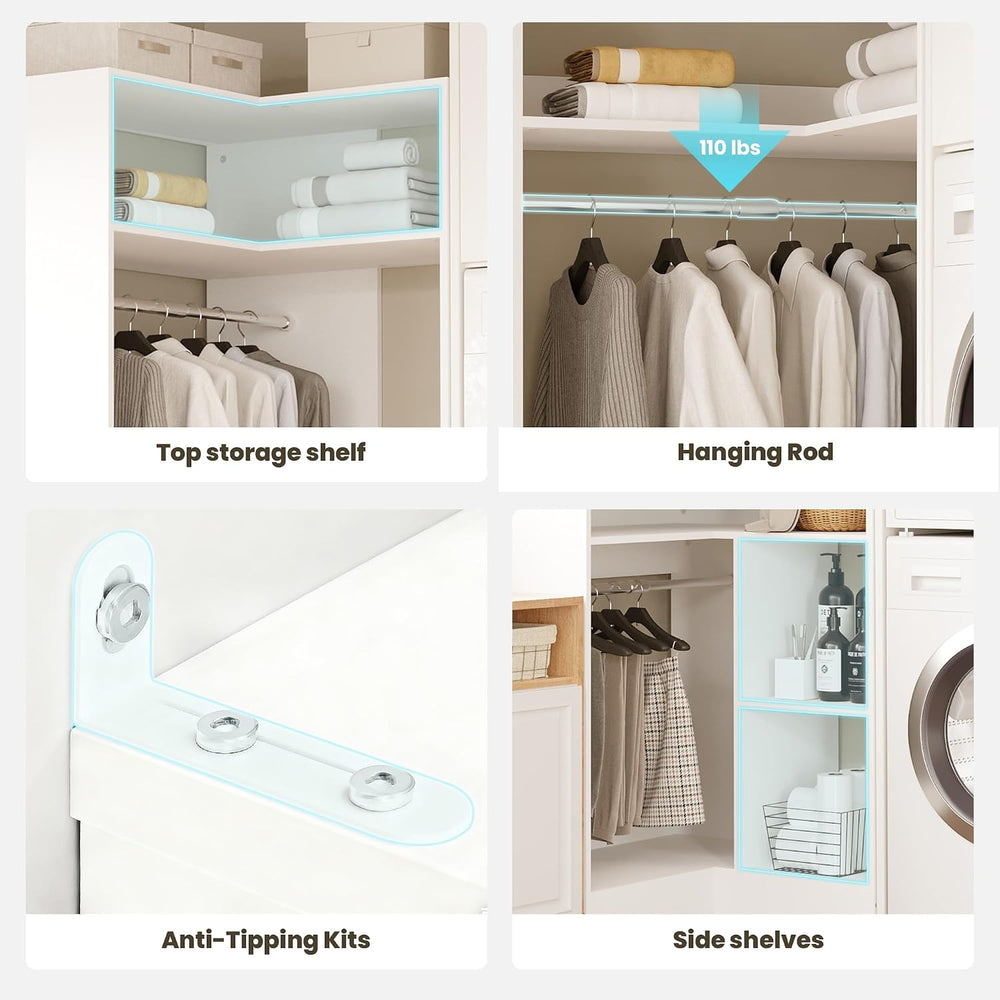 COSIEST Corner Closet System with Shelves, 33.5'' Corner closet organ...