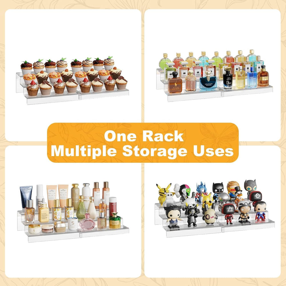 Expandable Clear Acrylic Can Organizer for Pantry, 3-Tier, Holds 24 Cans