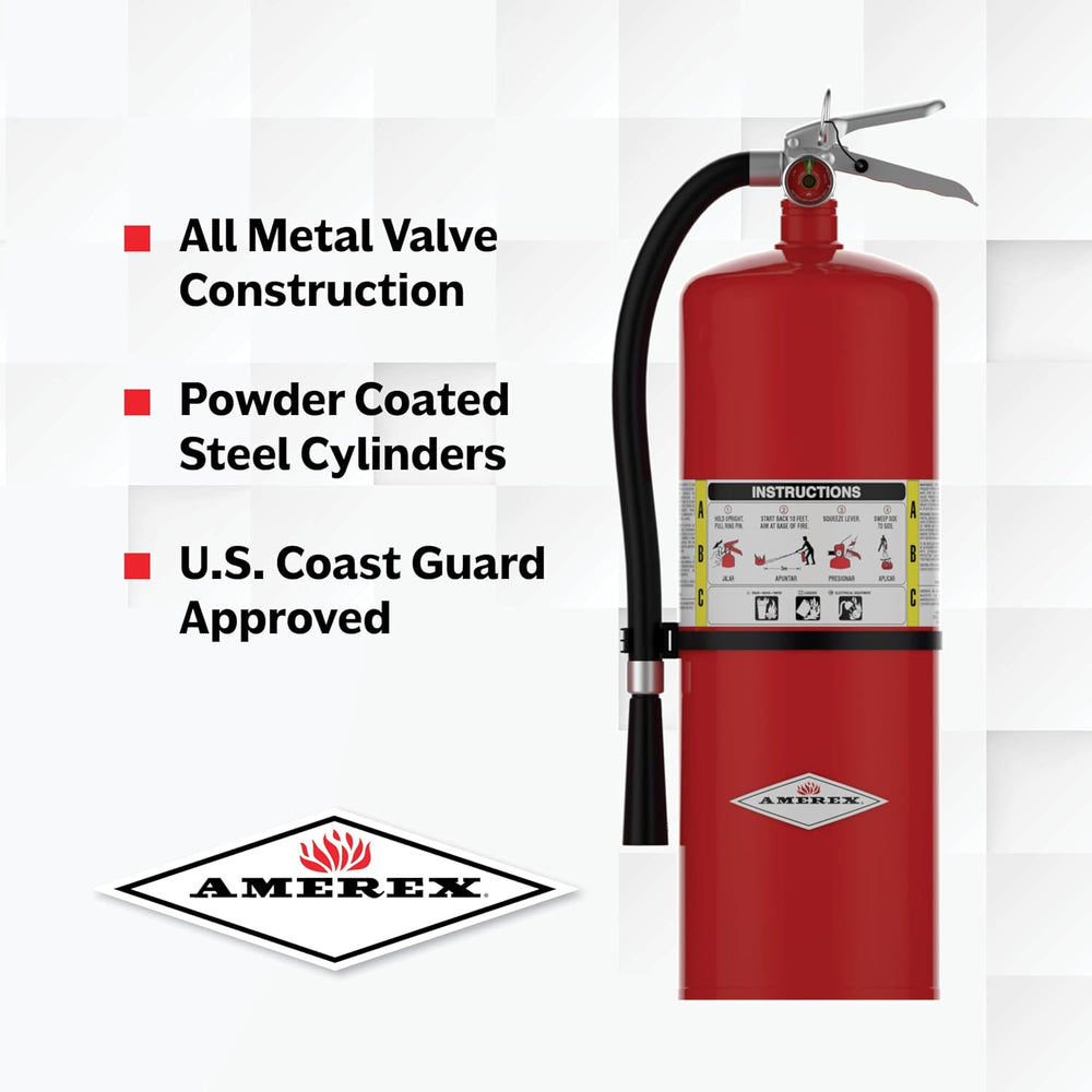 Amerex A411 ABC Dry Chemical Fire Extinguisher with Aluminum Valve, 20 lb.