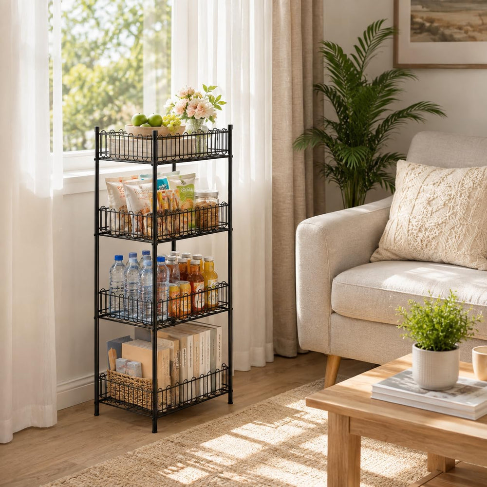 Vrisa Water Bottle Organizer 4 Tiers Free Standing Water Bottle Holder Bevera...