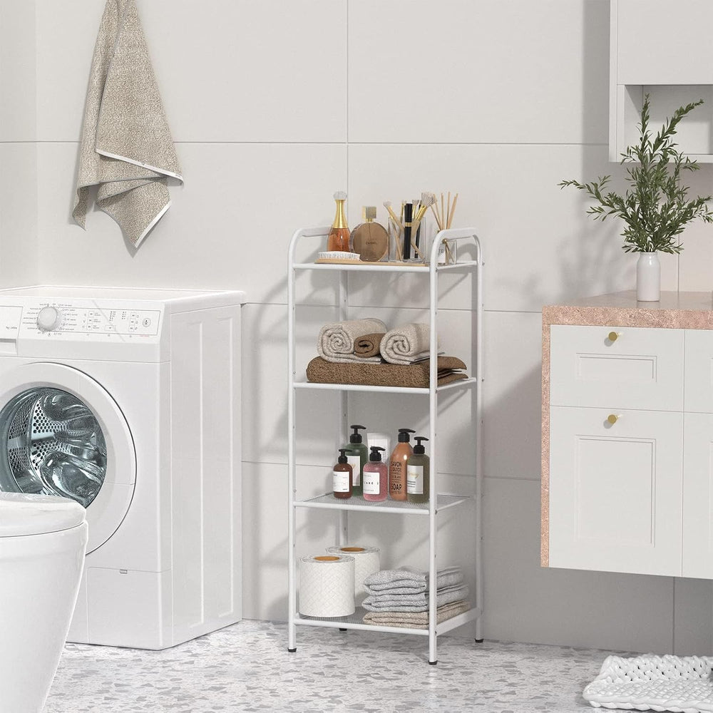 MAX Houser 4 Tier Standing Shelf Units for Kitchen Storage Rack, White