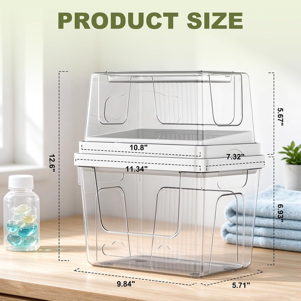 Trash Bag Dispenser with Laundry Pod Storage, Clear Under Sink Organizer