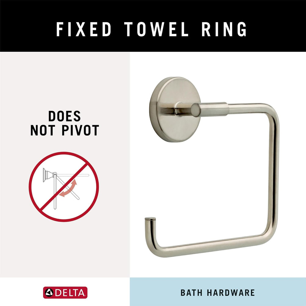 Delta Hand Towel Holder | Square Stainless Steel Ring for Hanging Towels in K...