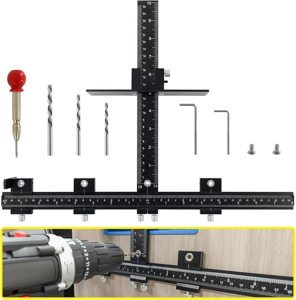 Aluminum Alloy Cabinet Hardware Jig,Cabinet Handle Jig for Woodworkers DIY