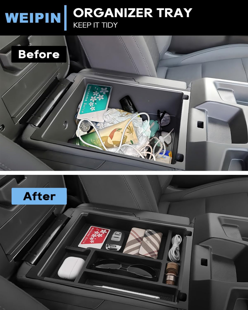 Silverado Sierra Center Console Organizer - Compatible with 2019-2026 Chevy S...