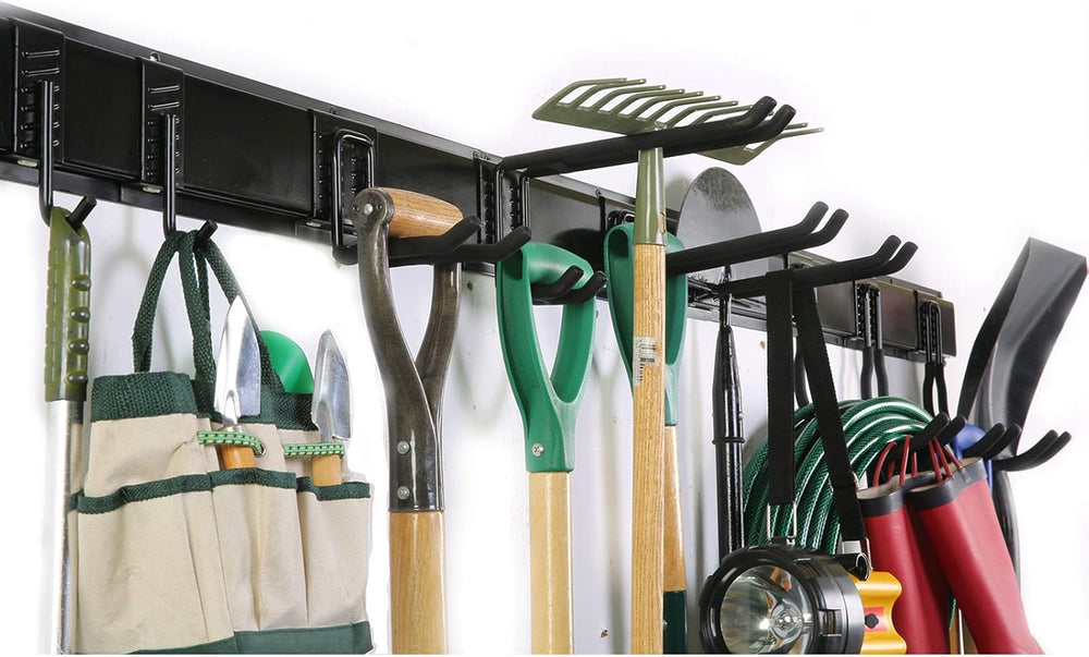 Tool Storage Rack, Garden Tool Organizer Wall Mount with 9 Hooks