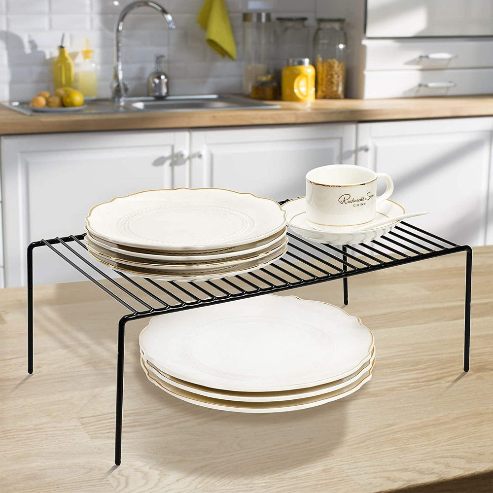 Kitchen Cabinet Shelf Organizer Set of 3, Large (15.7 x 9.4 inch) Metal Wire ...