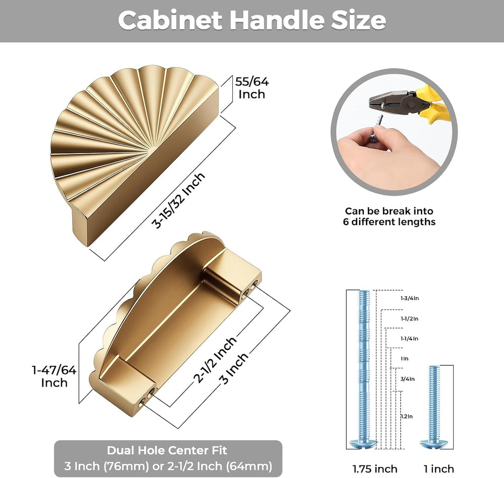 Champagne Bronze Cabinet Pulls, 3 Inch CC, 10 Pack