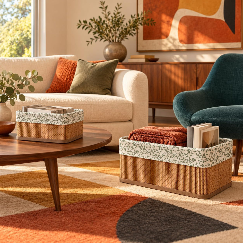 4-Piece Wicker Storage Baskets for Organizing