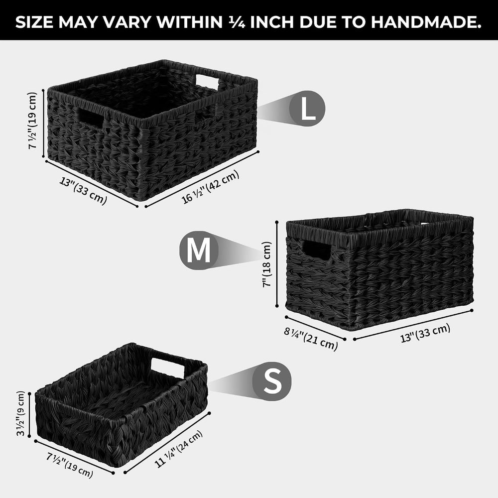 GRANNY SAYS Storage Baskets for Organizing, Waterproof Black Basket, 1-Pack