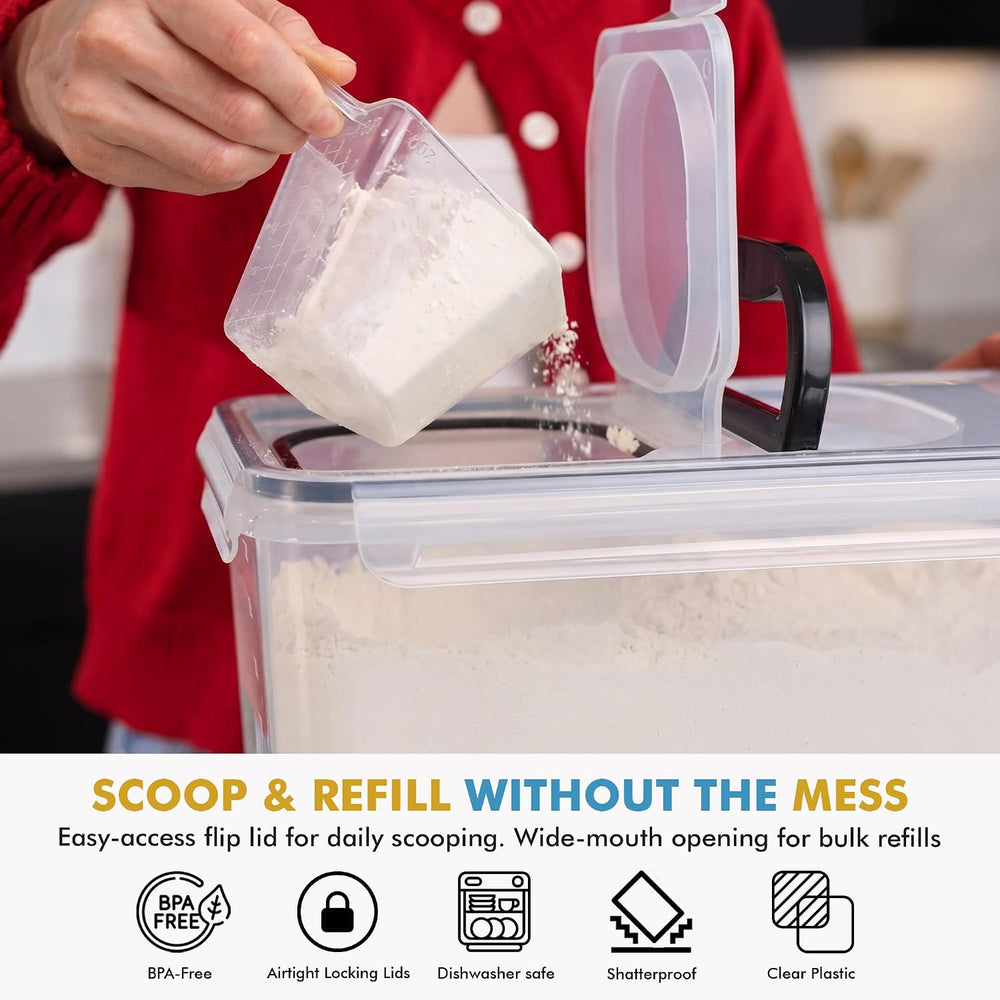 Shazo 2 PC (11L | 372 oz) Flour Sugar Storage Containers with Spout Lid &...