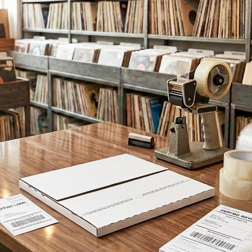 HORLIMER 25 Pack 12.8x12.8x1 Self-Sealing Shipping Boxes, Vinyl Record Mailer...