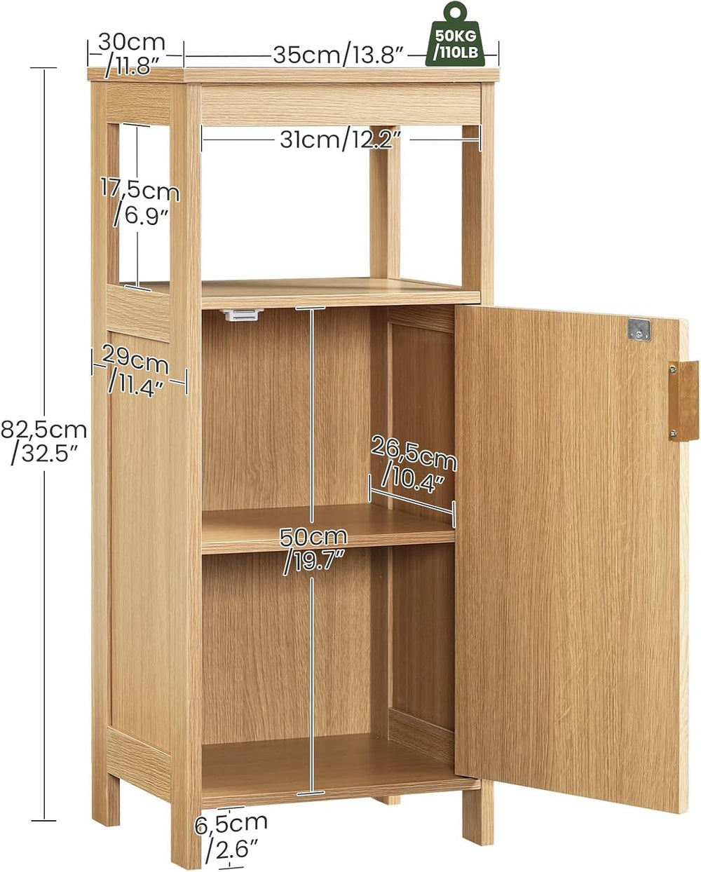 Bathroom Cabinet, Freestanding Bathroom Storage Cabinet with Door and Shelves...