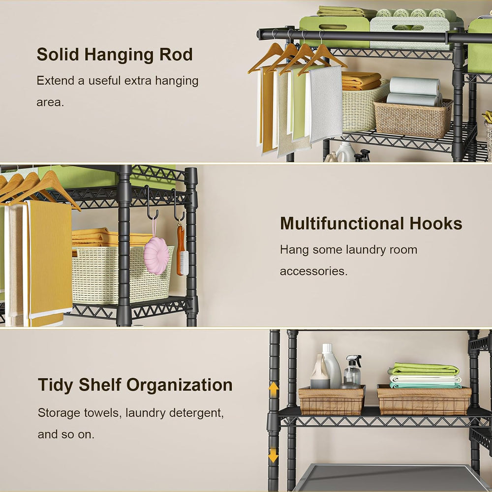 U13 Over Washer and Dryer Storage Shelves, Laundry Room Standing Shelf