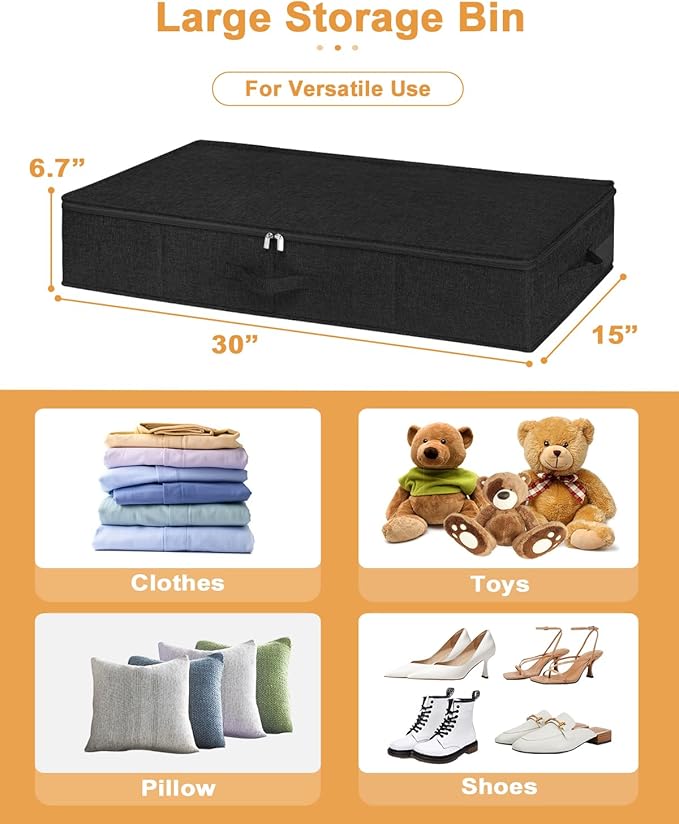 Under Bed Storage Container, 3 Pack Underbed Storage Bags