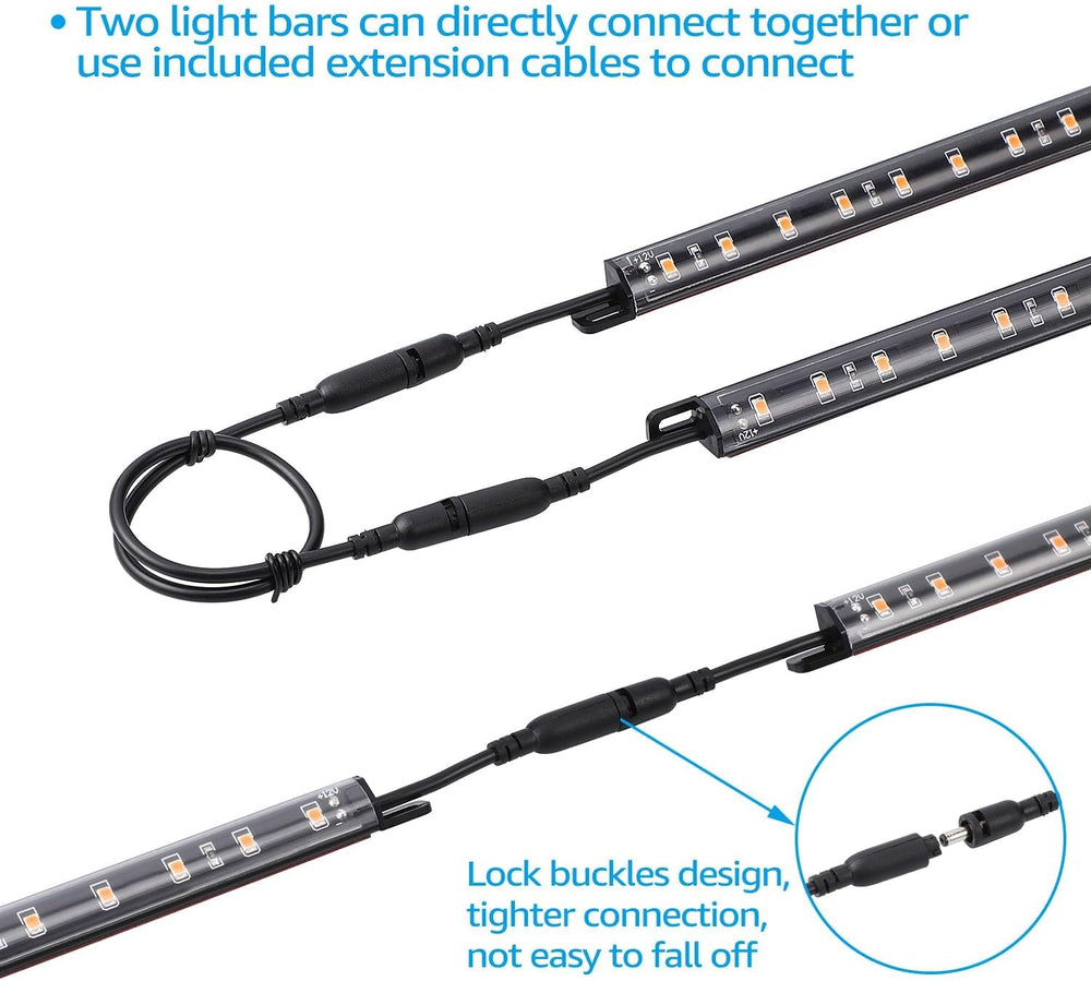 TORCHSTAR 6pcs 12 Inch LED Safe Lighting Kit, Rocker Switch, 5000K