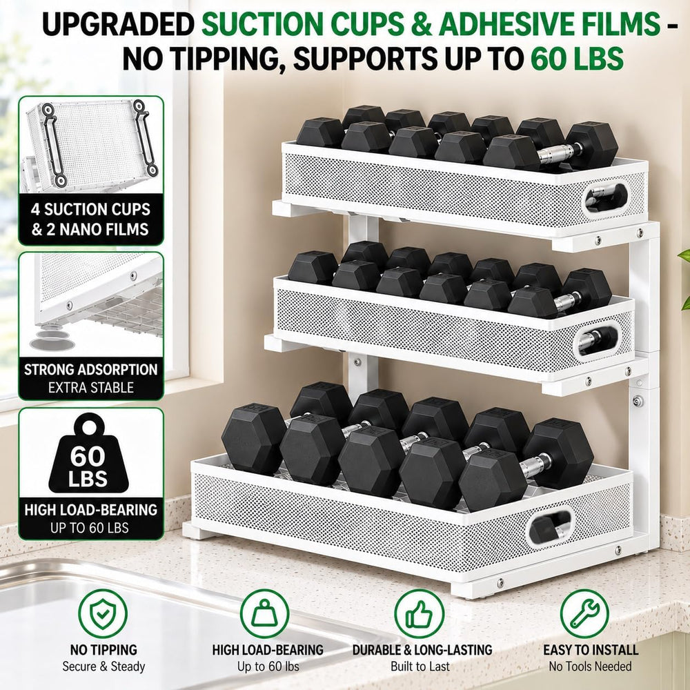 Under Sink Organizer, 2 Pack 3 Tier Sliding Cabinet Organizer, Pull Out Stora...