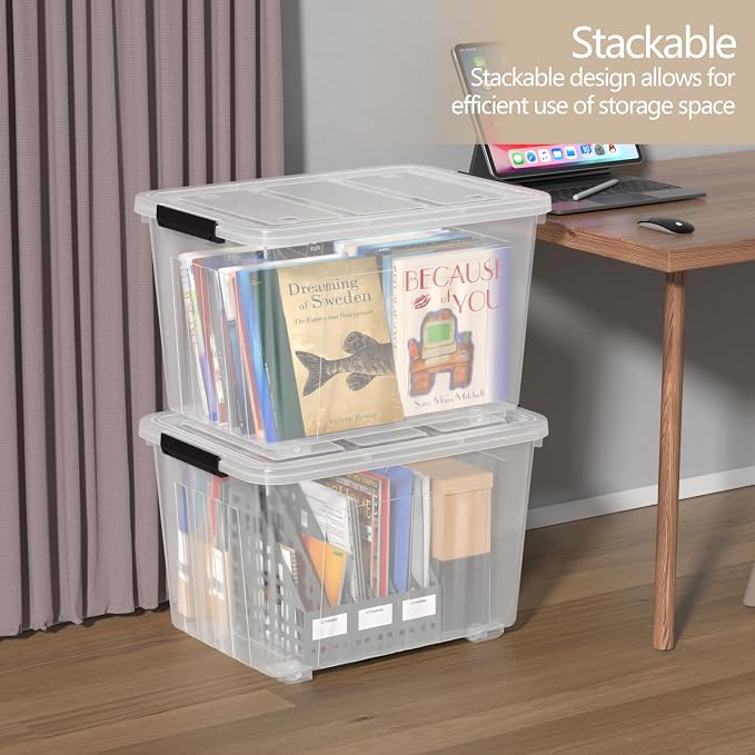 Zopnny 70 Qt Large Plastic Storage Box (4-Pack)