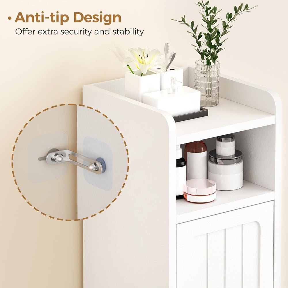 BEWISHOME Small Bathroom Storage Cabinet, 2 Doors Narrow Bathroom Cabinet
