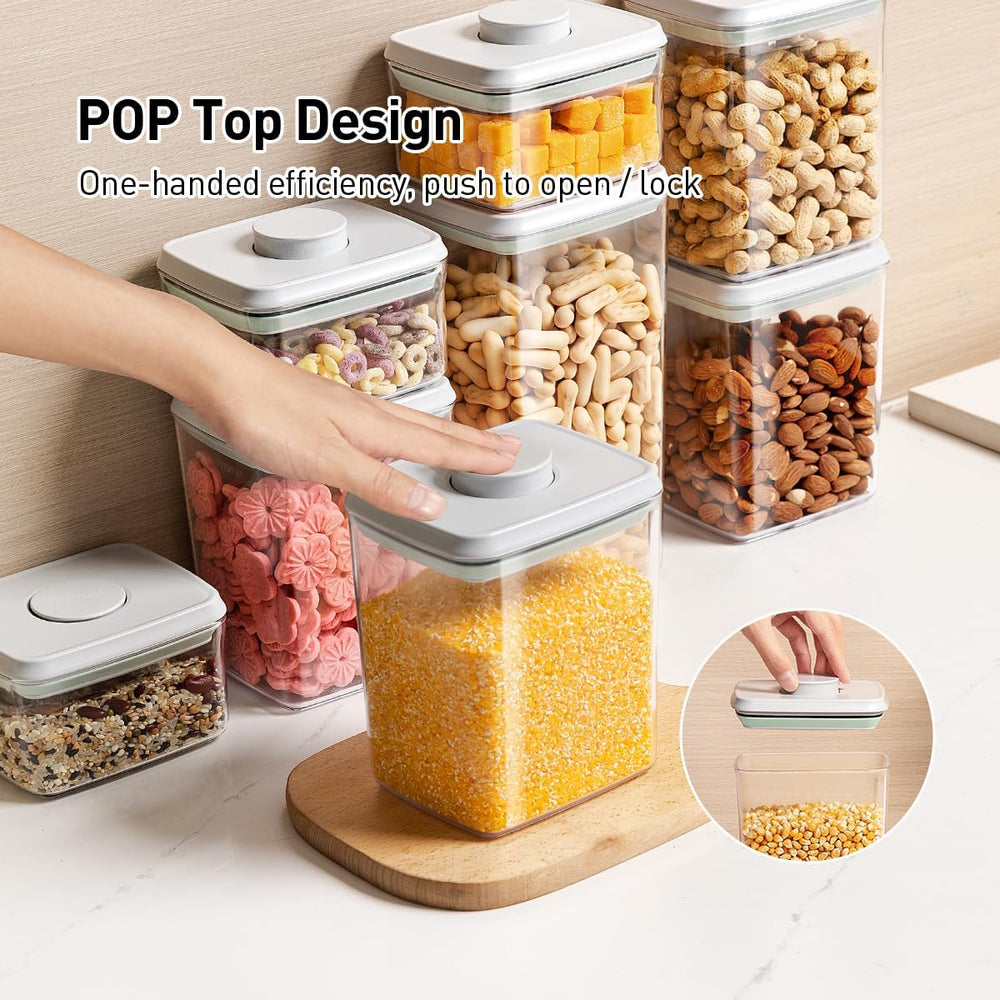 Pop Food Storage Containers Set, 6Pcs Airtight Containers with Lids for Kitch...
