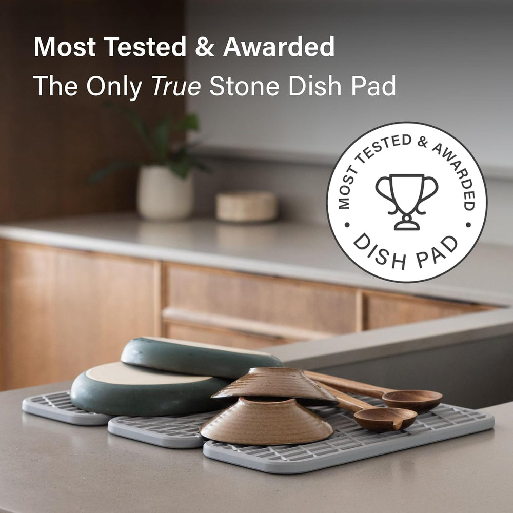 Dorai Home Dish Pad - Collapsable Stone Dish Drying Mat with Diatomaceous Ear...