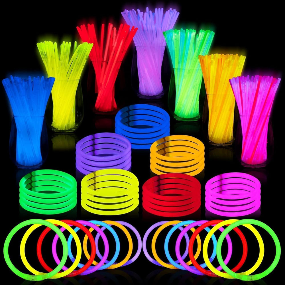 JOYIN 300 Pcs 8" Glow Sticks Bulk Party Pack, Neon Glow in the Dark Part...