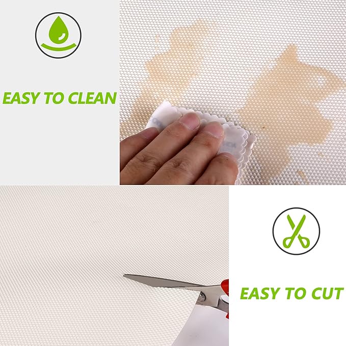Kitchen Shelf Liner Drawer Liners, Non-Adhesive Refrigerator Liners Waterproof