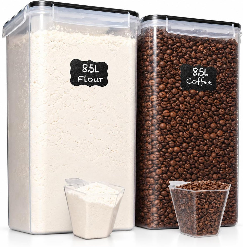 2 PC (8.5L/ 287 Oz) Extra Large Flour Sugar Storage Containers with Lids