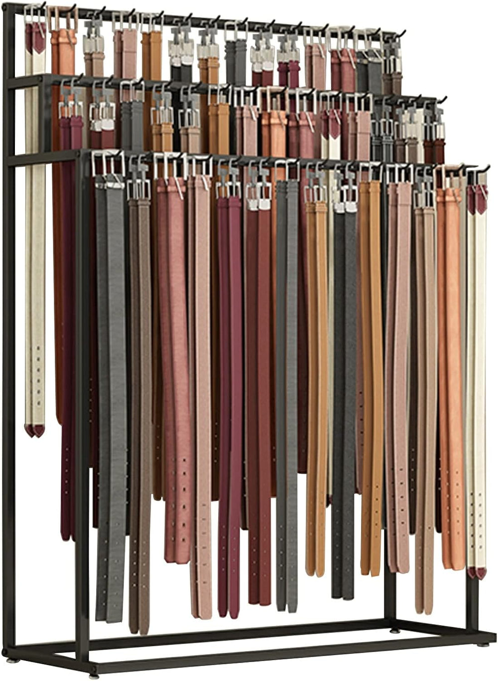 Floor Mounted Metal Belt Hanger Scarf Rack for Retail (100X40X150CM)