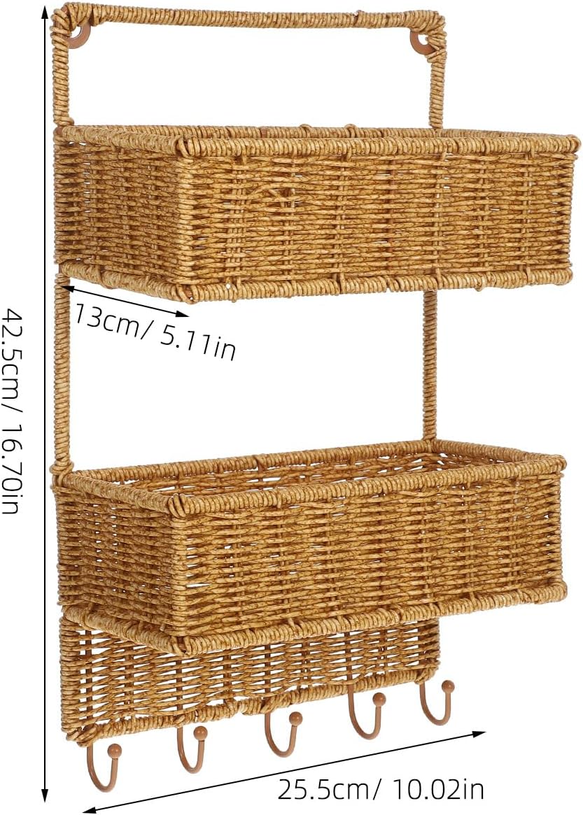 Cabilock Two-Tier Wall-Mounted Hanging Storage Basket