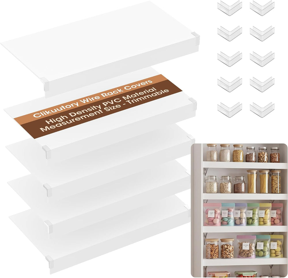 5 Pack Wire Rack Covers for Shelves, 24"x16" PVC Wire Shelf Covers ...