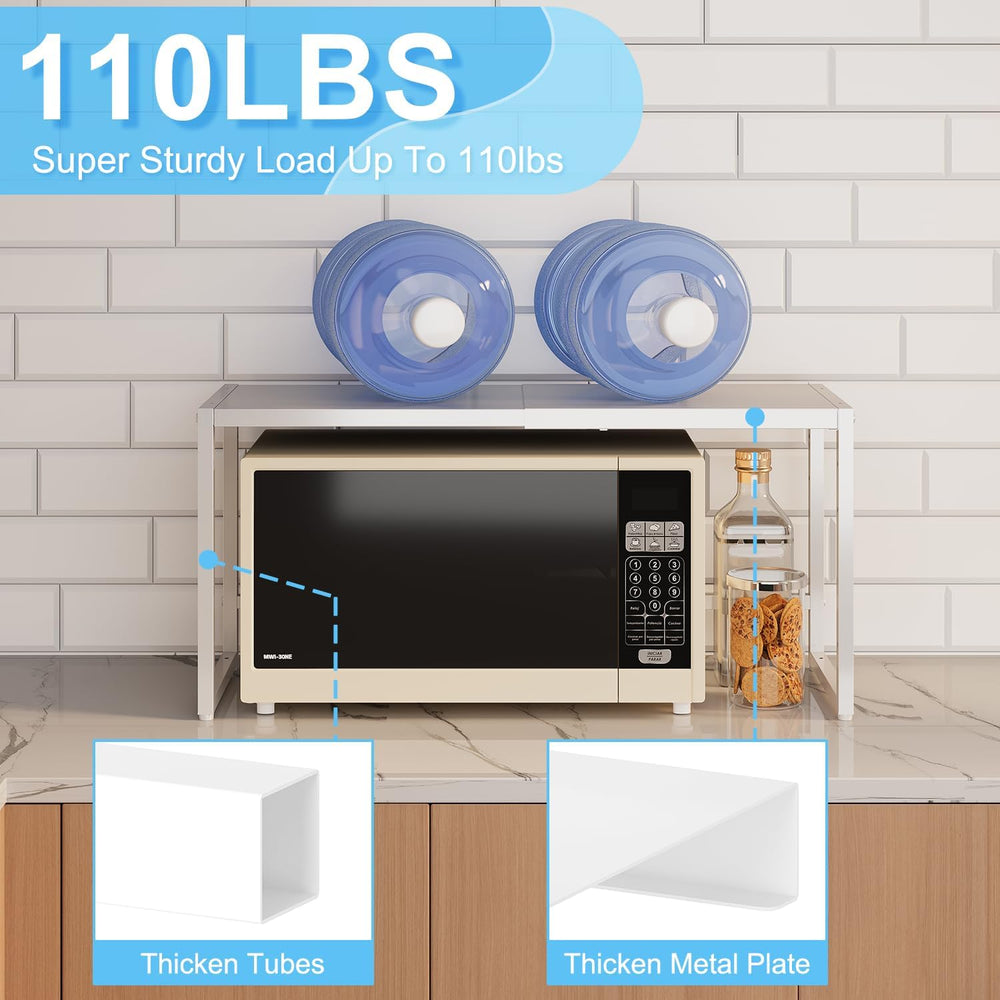 Expandable Kitchen Storage Shelves,110LBS Heavy Duty Metal Shelving Units and...