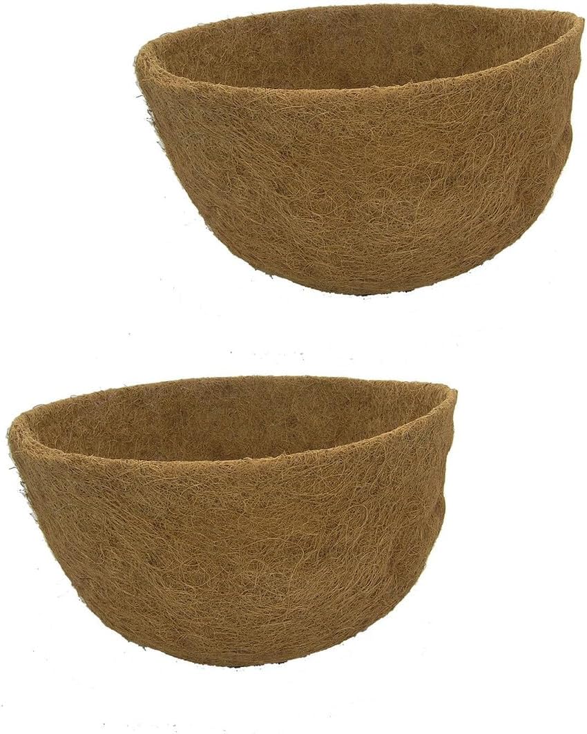 16in x 10in Round Molded Coco Liner for Hanging Basket Planter 2PK