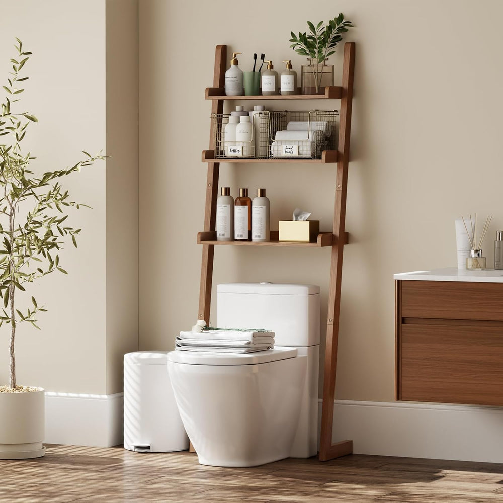 Over The Toilet Storage Shelf Wood, 3-Tier Above Toilet Organizer Rack, Frees...