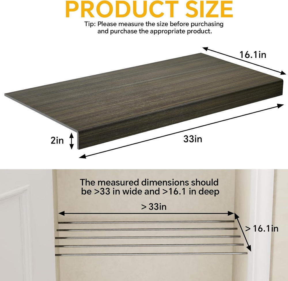 6 PCS Wire Rack Covers for Pantry Wood Grain, 33''W * 16''D (...
