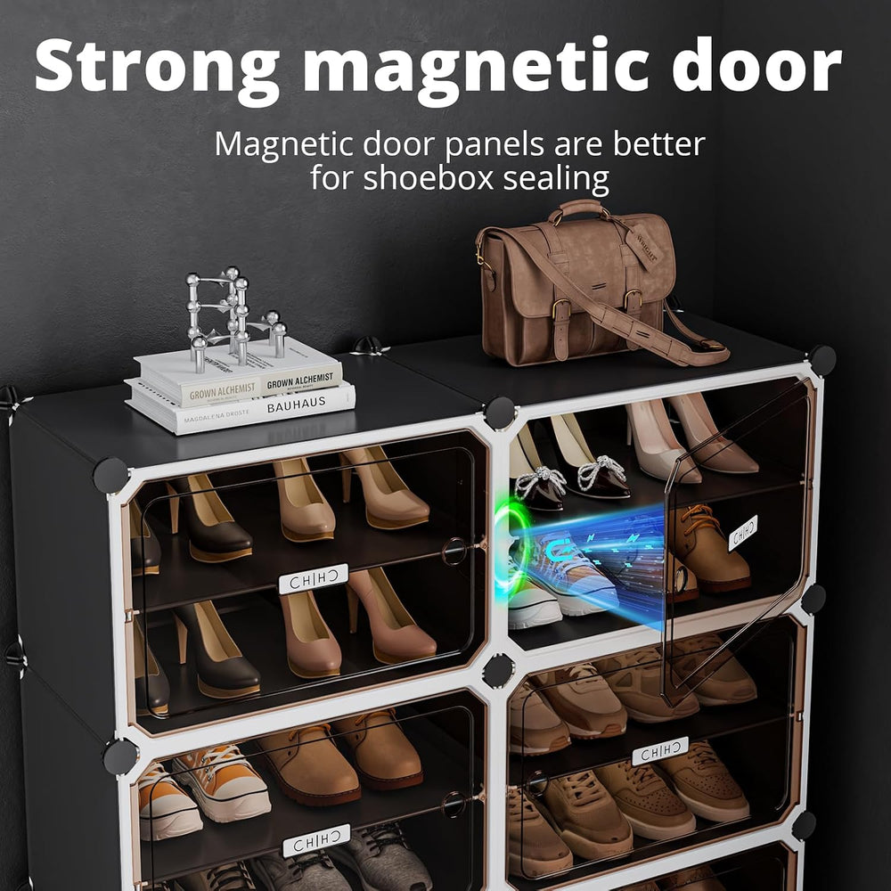 MAGINELS 8-Tier Shoe Rack,Expandable Plastic Shoe Cabinet. Shoe Storage with ...