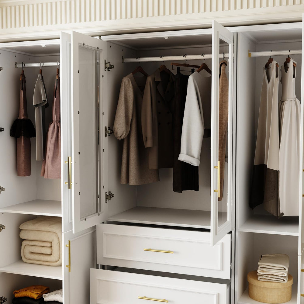 FUFU&GAGA Wardrobe Closet Collection with Doors, White Armoire System