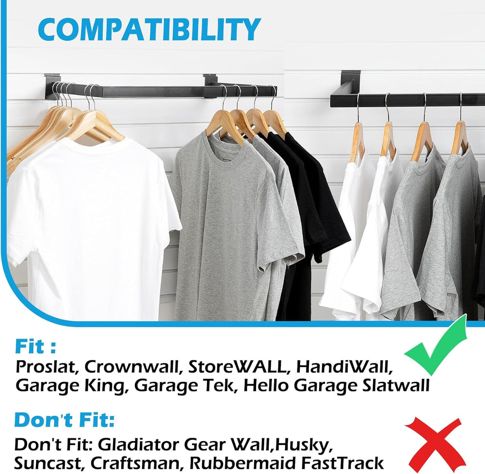 Slatwall U-Shaped Rectangular Tubing Hangrail - 24"x12", Slatwall A...