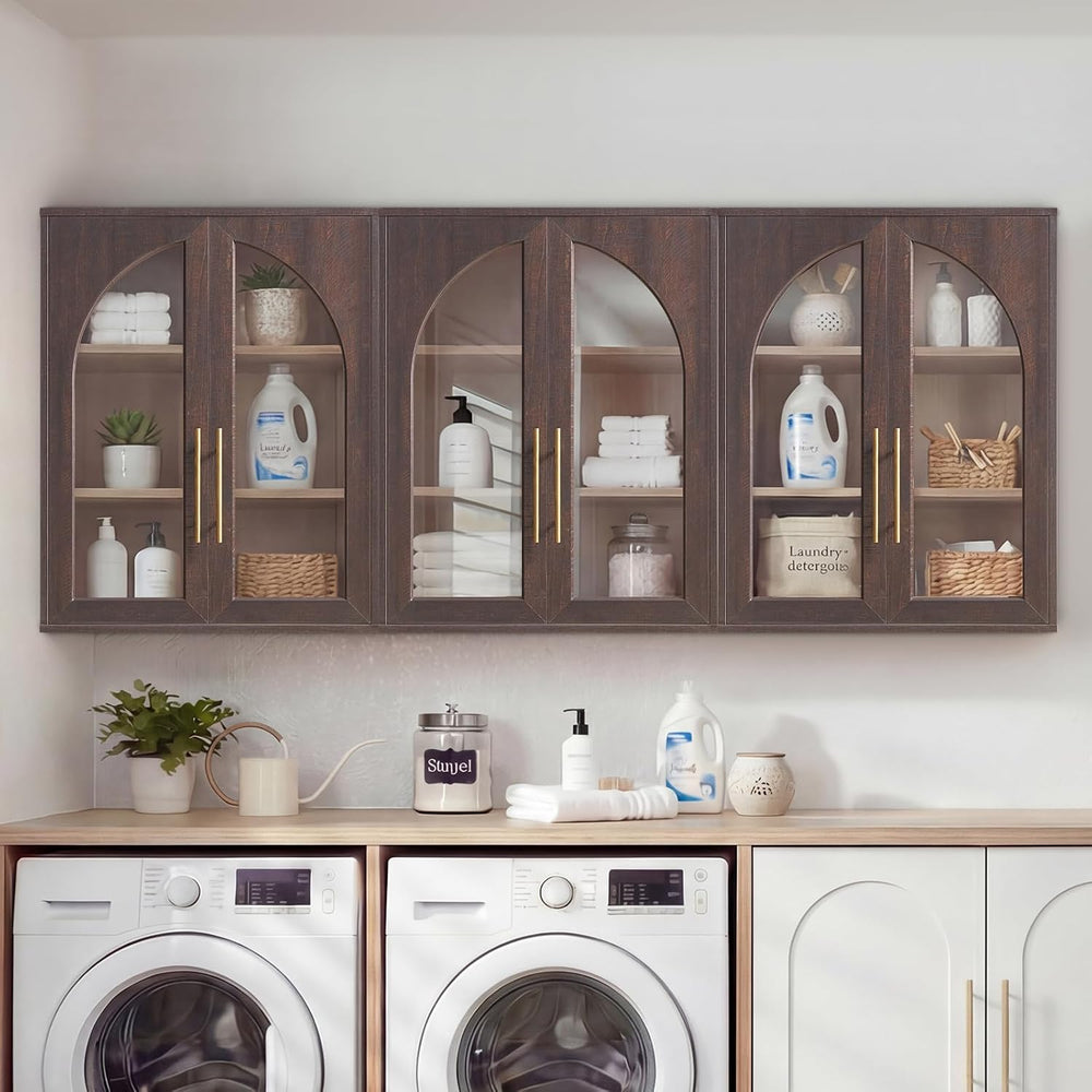 Bathroom Wall Cabinet, 23.5×31.4'' Storage Cabinet, Arched Cabinet Wa...