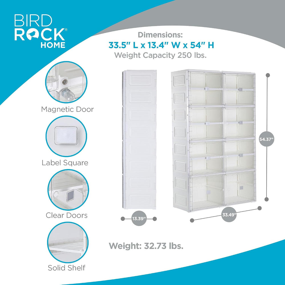 BIRDROCK HOME Shoe Rack for Closet Floor | 7 Tiers Freestanding Storage Cabin...