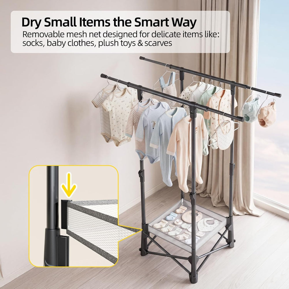 BIREN Clothes Drying Rack Foldable with Drying Net Portable Clothes Rack with...